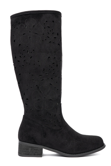 de camurça cor preta botas longas przed kolano 2