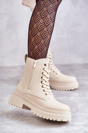 Botas femininas aquecimento cor de marfim Dorchen