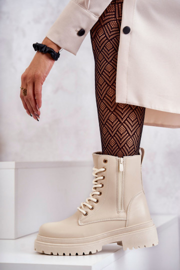 Botas femininas aquecimento cor de marfim Dorchen 2