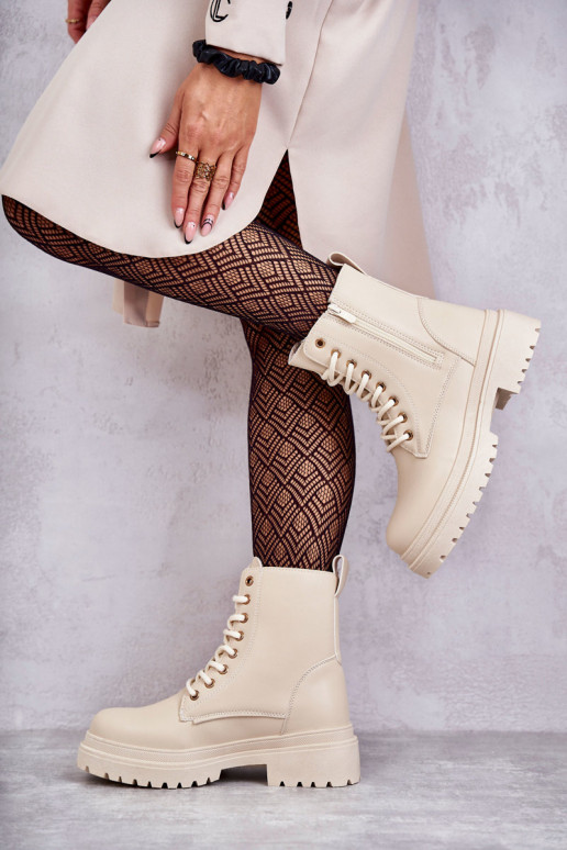 Botas femininas aquecimento cor de marfim Dorchen