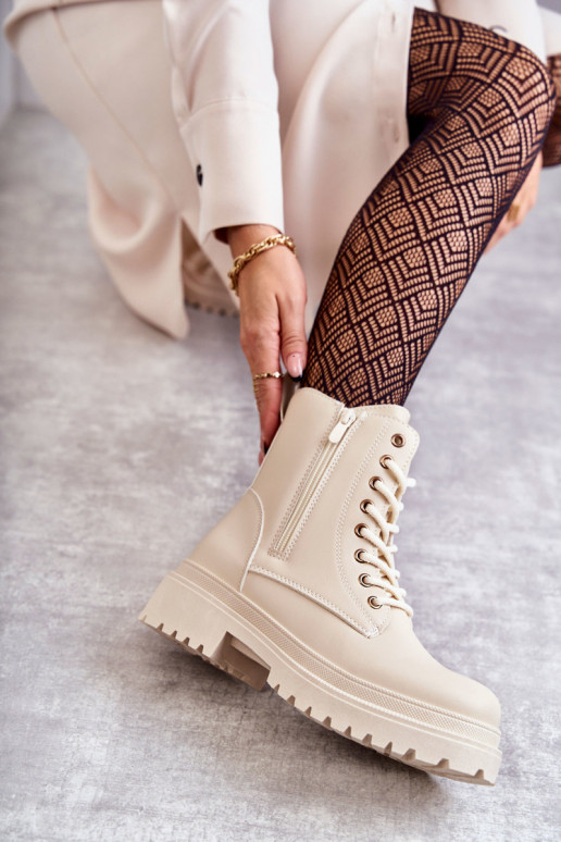 Botas femininas aquecimento cor de marfim Dorchen