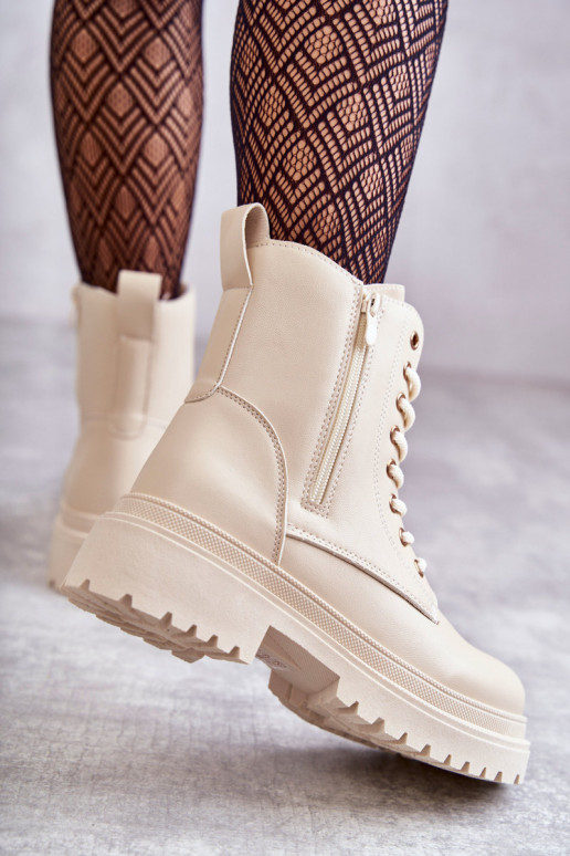 Botas femininas aquecimento cor de marfim Dorchen