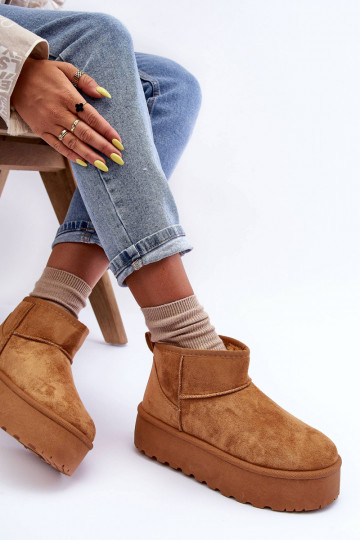 de camurça Botas de neve com uma plataforma cor marrom Corcoran