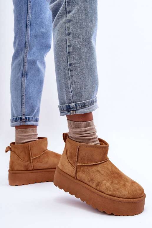 de camurça Botas de neve com uma plataforma cor marrom Corcoran