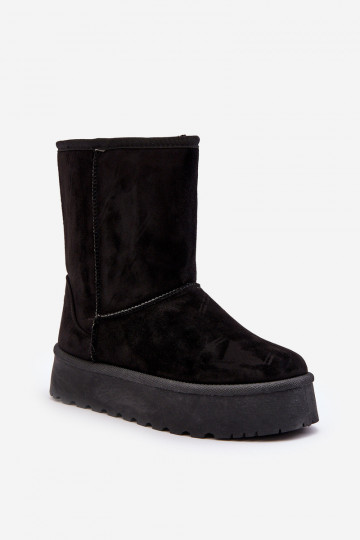 Feminino Botas de neve com um casaco de pele cor preta Abrams
