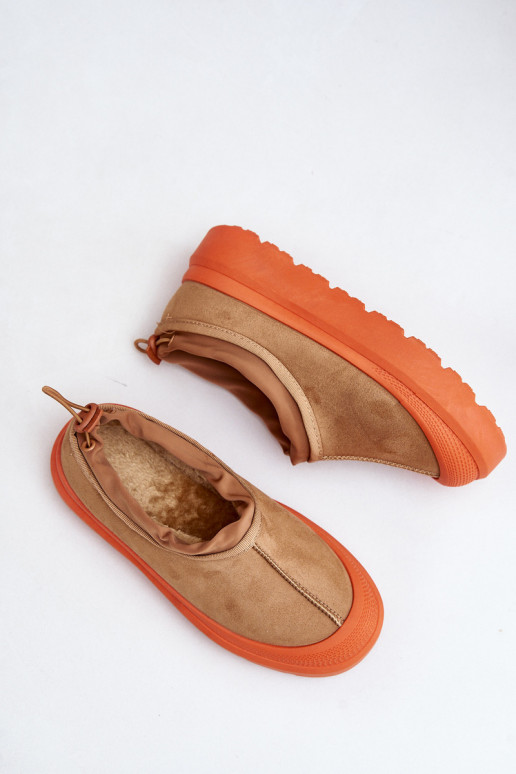 Botas de neve Feminino com uma plataforma Com um top baixo cor marrom Izamine