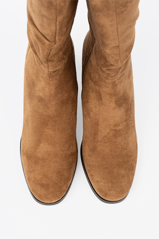 cor caramelo sapato com top babado i obcasem