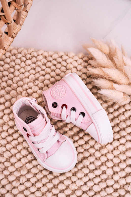 Calçado infantil com sola com zíperes BIG STAR HH374191 cor rosa
