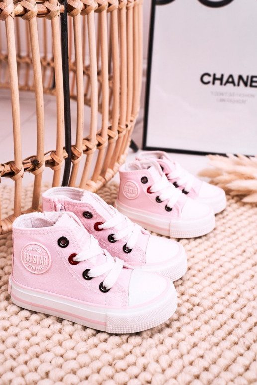 Calçado infantil com sola com zíperes BIG STAR HH374191 cor rosa