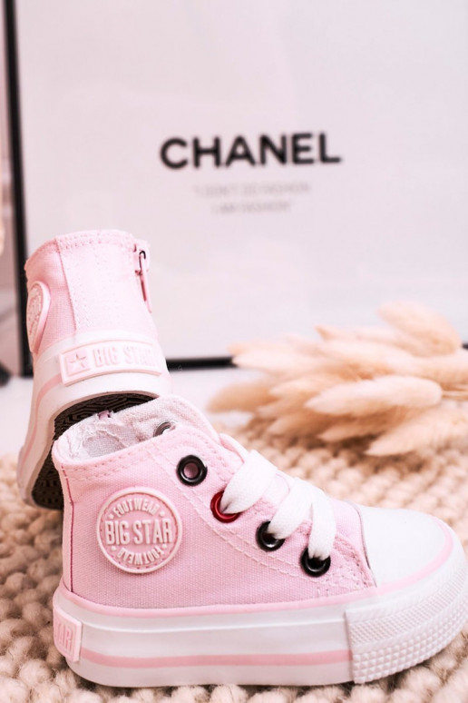 Calçado infantil com sola com zíperes BIG STAR HH374191 cor rosa