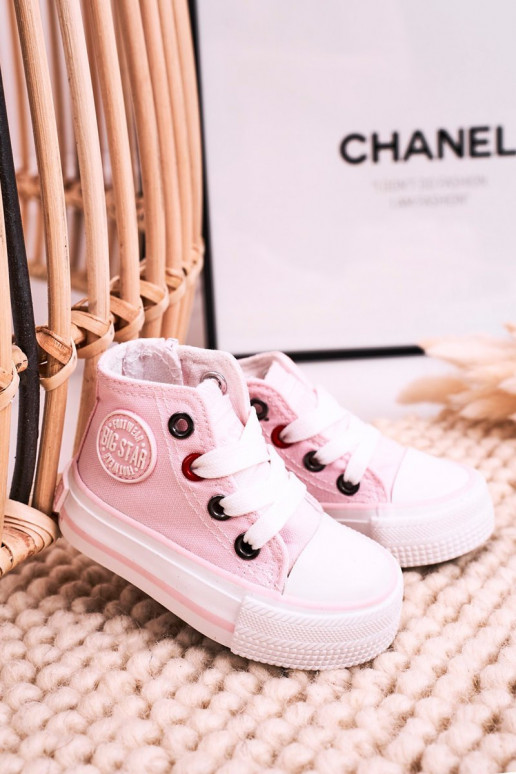 Calçado infantil com sola com zíperes BIG STAR HH374191 cor rosa