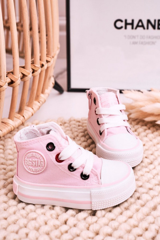 Calçado infantil com sola com zíperes BIG STAR HH374191 cor rosa