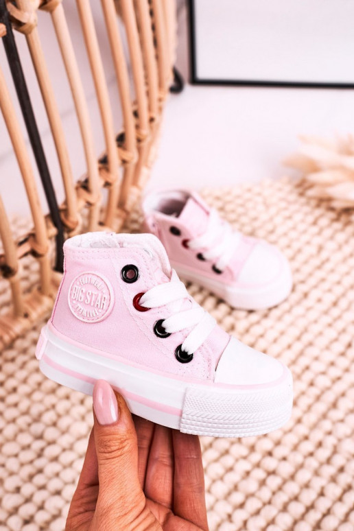Calçado infantil com sola com zíperes BIG STAR HH374191 cor rosa