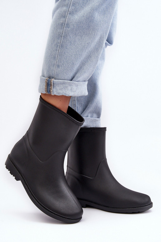 À modalo clássico Feminino Um modelo atraente Botas de borracha cor preta Solihia À modalo clássico Feminino Um modelo atraente Botas de borracha cor preta Solihia
