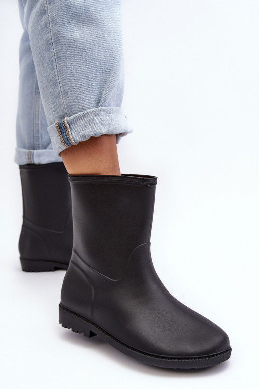 À modalo clássico Feminino Um modelo atraente Botas de borracha cor preta Solihia À modalo clássico Feminino Um modelo atraente Botas de borracha cor preta Solihia