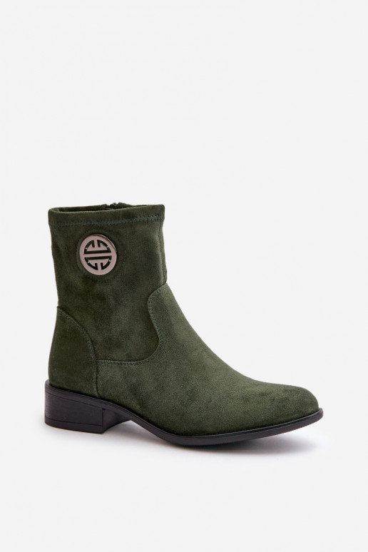 Botas femininas Preso Casal o castelo Com decorações Detalem de camurça ecológicaoParae cor verde Lerioria Botas femininas Preso Casal o castelo Com decorações Detalem de camurça ecológicaoParae cor verde Lerioria