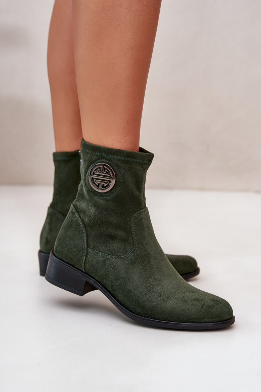 Botas femininas Preso Casal o castelo Com decorações Detalem de camurça ecológicaoParae cor verde Lerioria Botas femininas Preso Casal o castelo Com decorações Detalem de camurça ecológicaoParae cor verde Lerioria