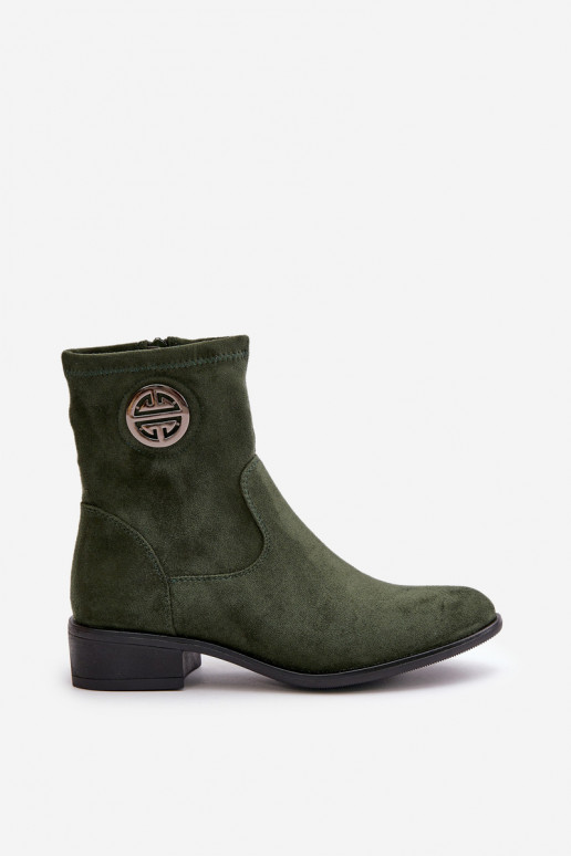 Botas femininas Preso Casal o castelo Com decorações Detalem de camurça ecológicaoParae cor verde Lerioria Botas femininas Preso Casal o castelo Com decorações Detalem de camurça ecológicaoParae cor verde Lerioria
