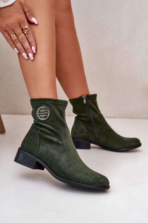 Botas femininas Preso Casal o castelo Com decorações Detalem de camurça ecológicaoParae cor verde Lerioria Botas femininas Preso Casal o castelo Com decorações Detalem de camurça ecológicaoParae cor verde Lerioria