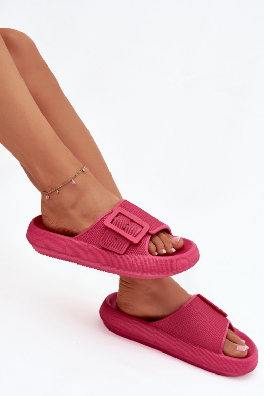 Chinelos femininos Chinelos leves com uma plataforma com fivelas Big Star RR274A583 cor rosa