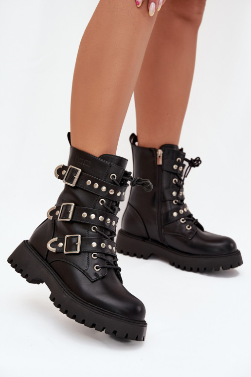 aquecimento Botins de trabalho com listras I com fivelasmi Big Star OO274707 cor preta