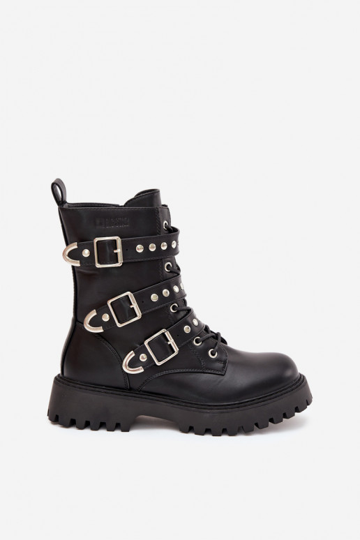 aquecimento Botins de trabalho com listras I com fivelasmi Big Star OO274707 cor preta