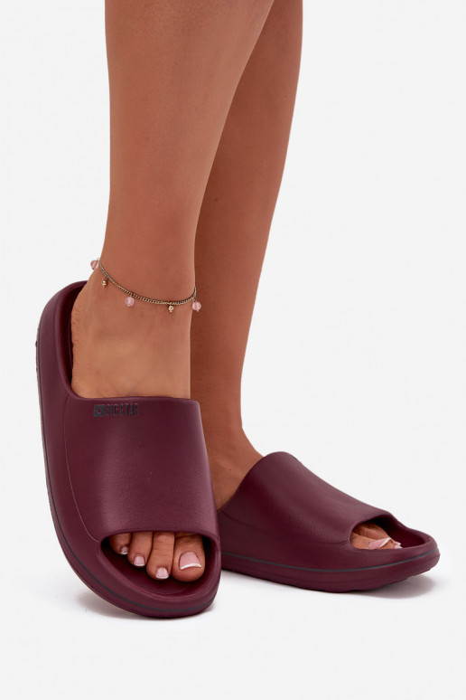  Chinelos femininos Big Star SS274422 Borgonha