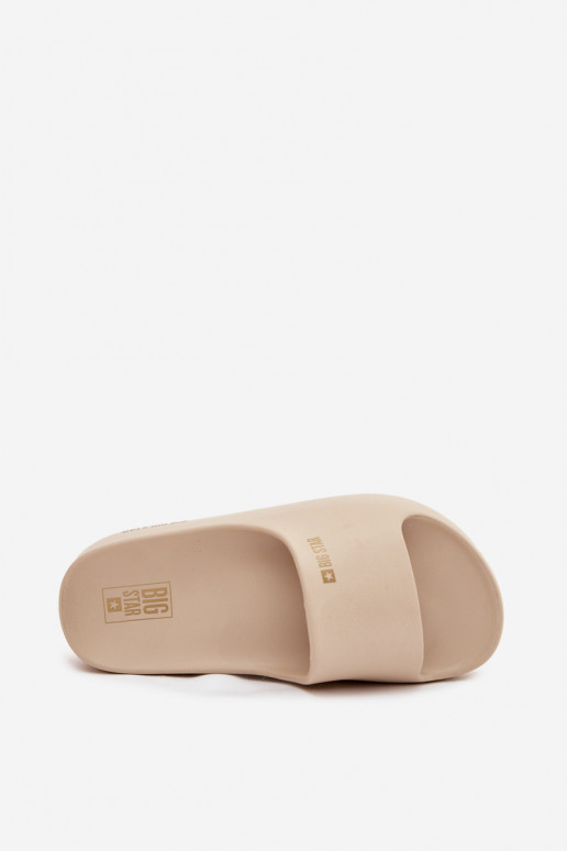 Chinelos femininos Chinelos leves com uma plataforma Big Star SS274722 bege