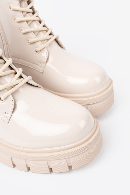 À moda botas de montaria altas lacado Para odcieniu brilhantementebegem