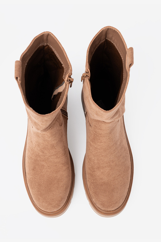 Minimalistyczne sapato kameloParae z miękkiego zamszu