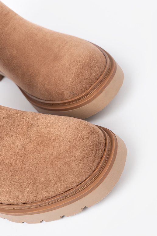 Minimalistyczne sapato kameloParae z miękkiego zamszu