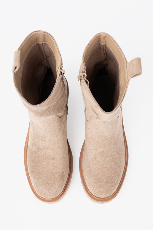 Minimalistyczne sapato bege z miękkiego zamszu