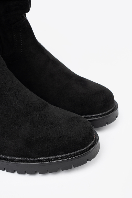 Botas cor preta com top babado i suParaakiem