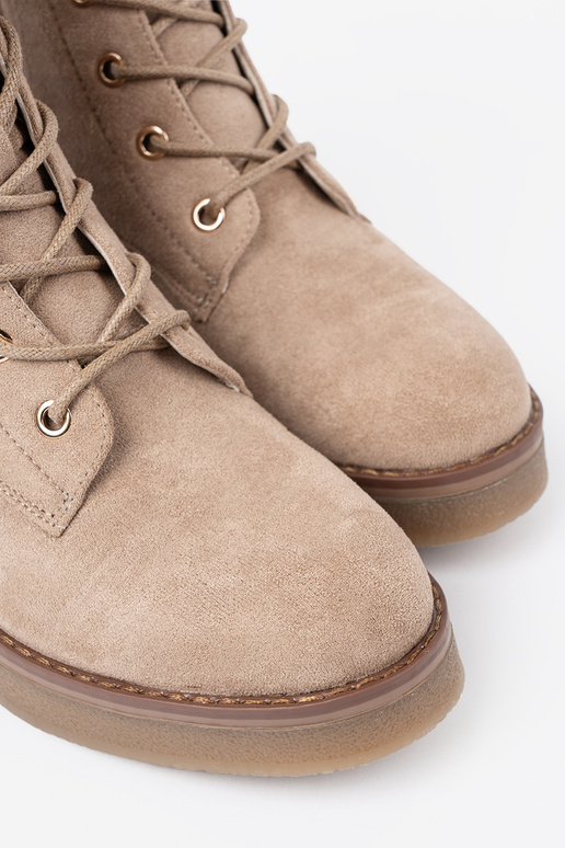 À moda bege botas de montaria altas z okrągłym noskiem