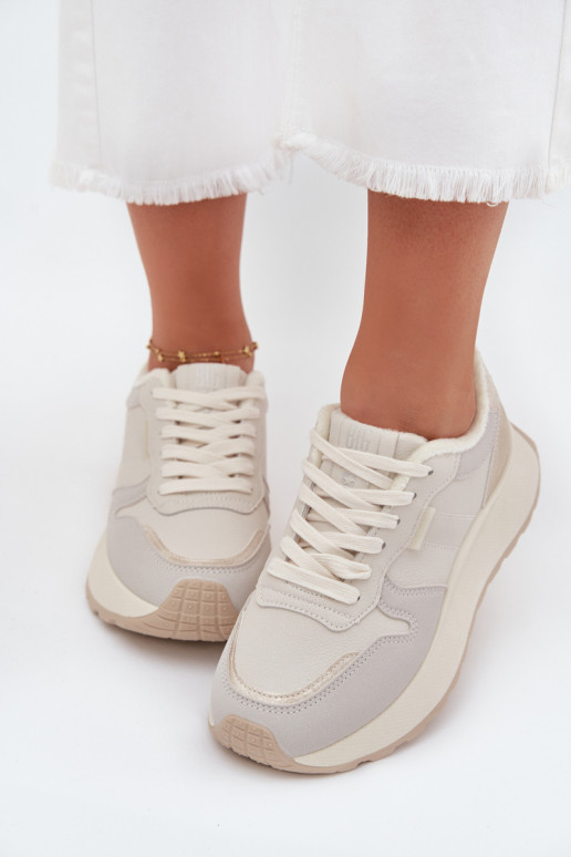 aquecimento À modalo de tênis Feminino com uma plataforma Big Star SS274008 HI-POLY SYSTEM cor de marfim