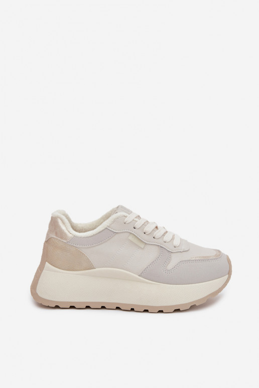 aquecimento À modalo de tênis Feminino com uma plataforma Big Star SS274008 HI-POLY SYSTEM cor de marfim