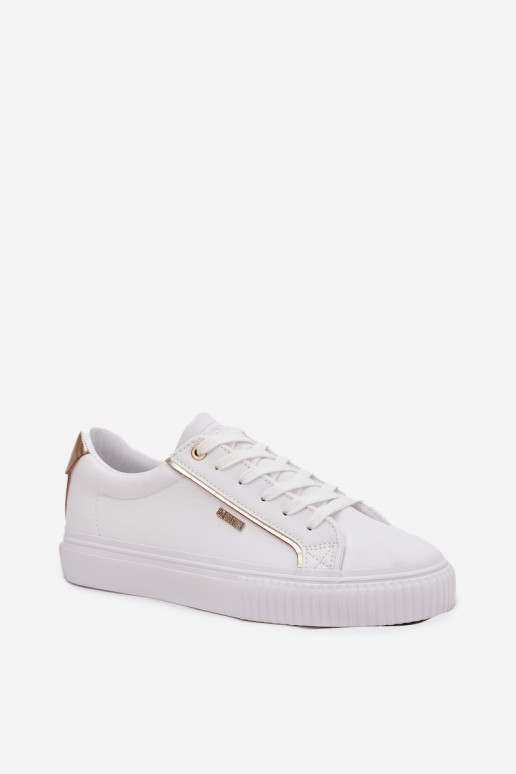 Feminino À modalo de tênis de couro ecológico Big Star SS274026 Branco-cor dourada
