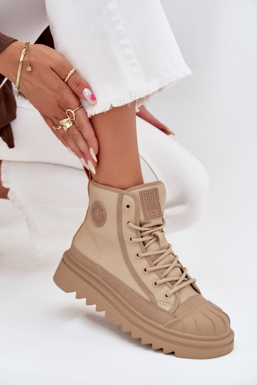 sapatos de lazer com sola Feminino aquecimento Big Star OO274A356 bege sapatos de lazer com sola Feminino aquecimento Big Star OO274A356 bege