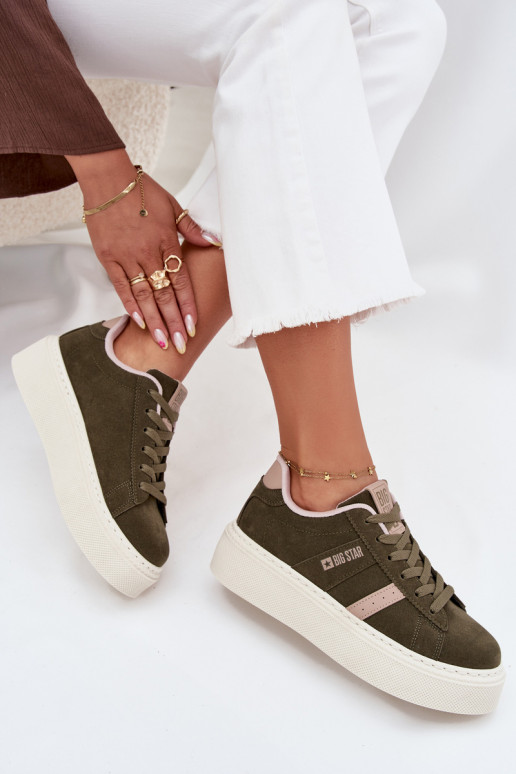 À modalo de tênis Feminino com uma plataforma Big Star SS274349 cor verde