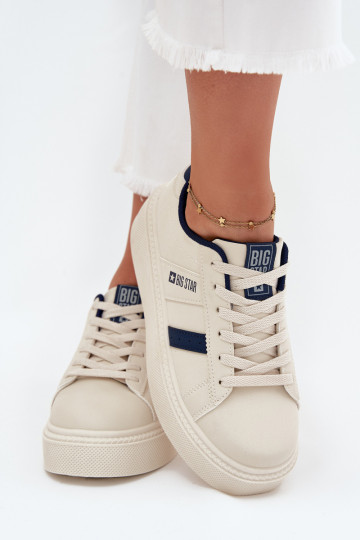 À modalo de tênis Feminino com uma plataforma Big Star SS274347 cor de marfim