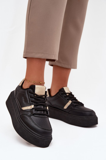 Tênis femininos pretos estilo sneakers com plataforma Big Star SS274360 2