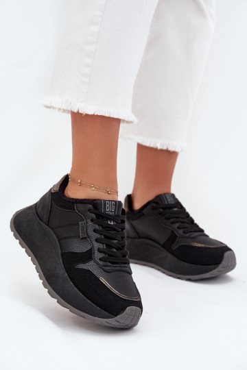 aquecimento À modalo de tênis Feminino com uma plataforma Big Star SS274007 HI-POLY SYSTEM cor preta