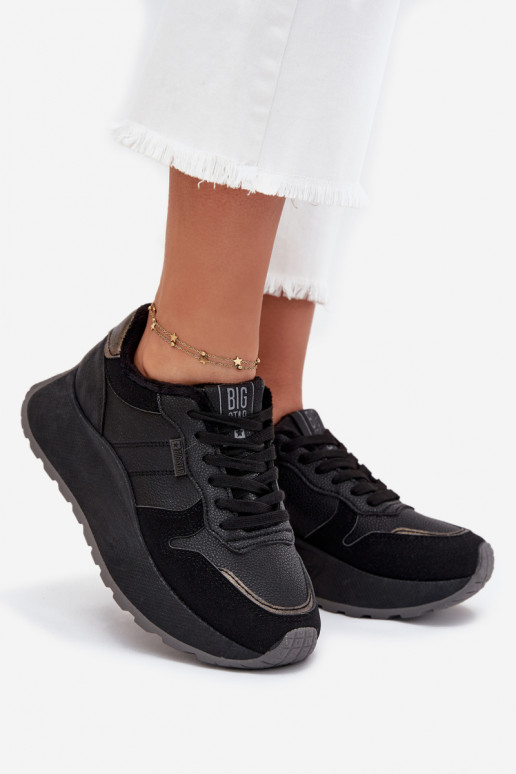 aquecimento À modalo de tênis Feminino com uma plataforma Big Star SS274007 HI-POLY SYSTEM cor preta aquecimento À modalo de tênis Feminino com uma plataforma Big Star SS274007 HI-POLY SYSTEM cor preta