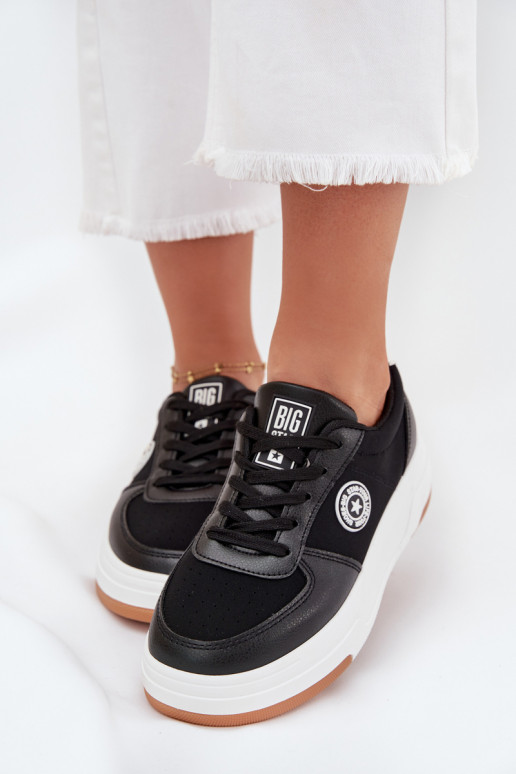 À modalo de tênis Feminino com uma plataforma Big Star RR274573 HI-POLY SYSTEM cor preta