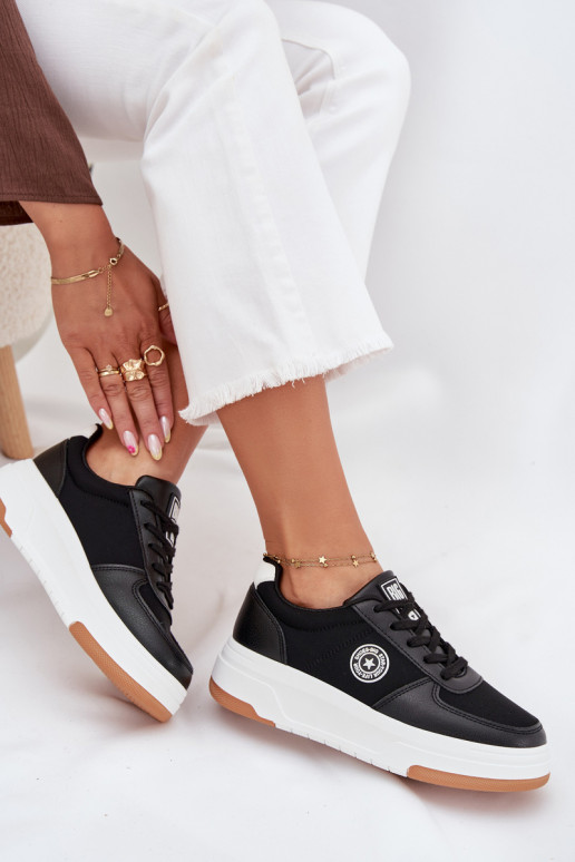 À modalo de tênis Feminino com uma plataforma Big Star RR274573 HI-POLY SYSTEM cor preta