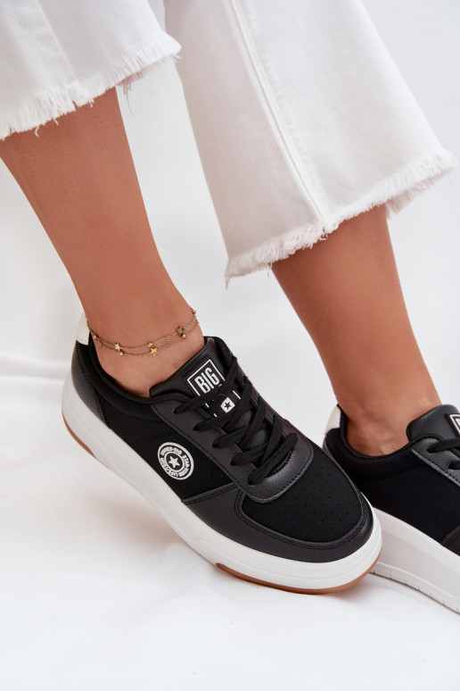 À modalo de tênis Feminino com uma plataforma Big Star RR274573 HI-POLY SYSTEM cor preta