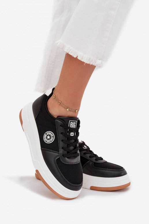 À modalo de tênis Feminino com uma plataforma Big Star RR274573 HI-POLY SYSTEM cor preta