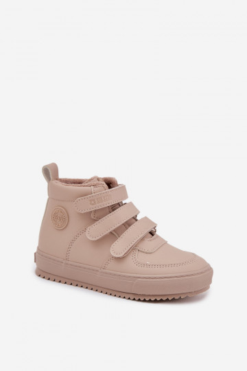 Botinhas infantis aquecidas na cor areia estilo sneakers com fechos adesivos Big Star SS374072