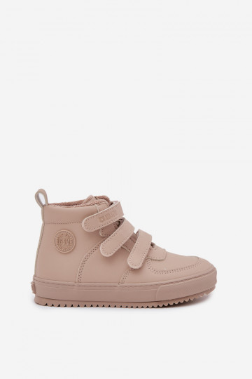 Botinhas infantis aquecidas na cor areia estilo sneakers com fechos adesivos Big Star SS374072 2