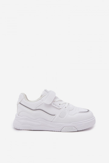 Tênis infantis na cor branca estilo sneakers com fechos adesivos Big Star SS374042 2